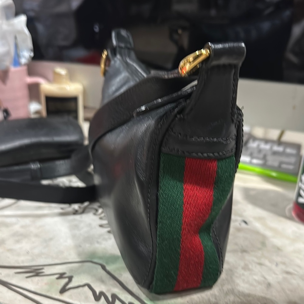 Gucci Black Bag with Red and Green Stripe